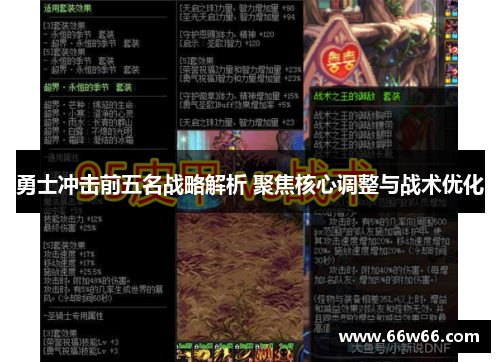 勇士冲击前五名战略解析 聚焦核心调整与战术优化